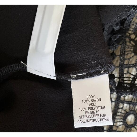 Studio Works Burnout cardigan sweater, Black with lace & sleeve trim, NWT 2X - Picture 8 of 8